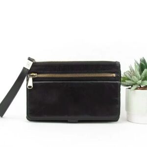 Hobo Black Leather Wristlet